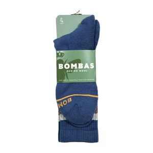 Bombas Merino Wool Blend Calf Socks Size Large Blue New NWT